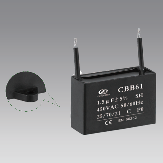 cbb61 Film capacitor 1.5uf 400v capacitor fan capacitor price 2 wires 50/60 hz 25/70/21