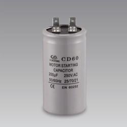 CD60 capacitor 200uf  250v 105k ac motor start capacitor for compressor