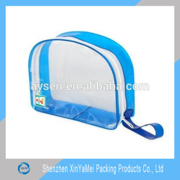 Wholesale clear plastic PVC fashion travel cosmetic zipper bag