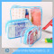 custom clear cosmetic recyclable transparent heat seal side make up plastic pvc zipper bag
