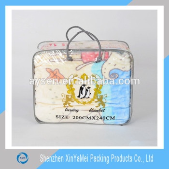 strong 0.14mm PVC plastic cushion bag with rope handle cheap price