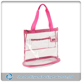 custom transparent pvc shopping bag clear tote bag