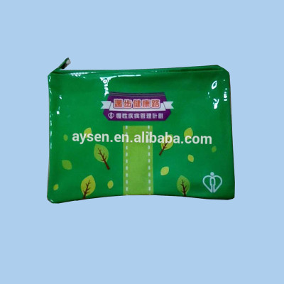 Custom Green PVC Nylon zipper bag