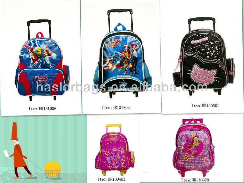2014 New Style School Trolley Bag with Wheels for Kids