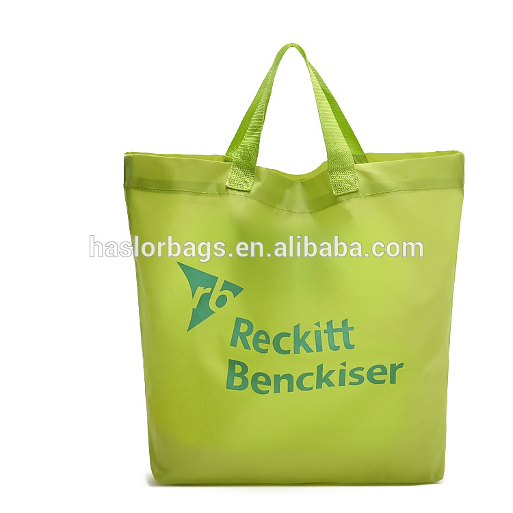 Custom eco-friendly reusable folding shopping bags with printing