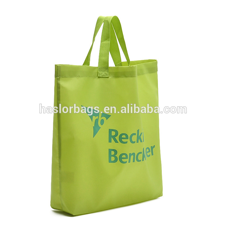 Custom eco-friendly reusable folding shopping bags with printing