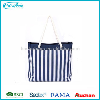 Women Hotselling Stripe Beach Tote Bag,600D Polyester Canvas Tote Bag