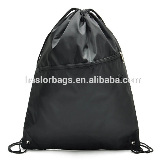 zipper cute drawstring backpack bag with headphone slot