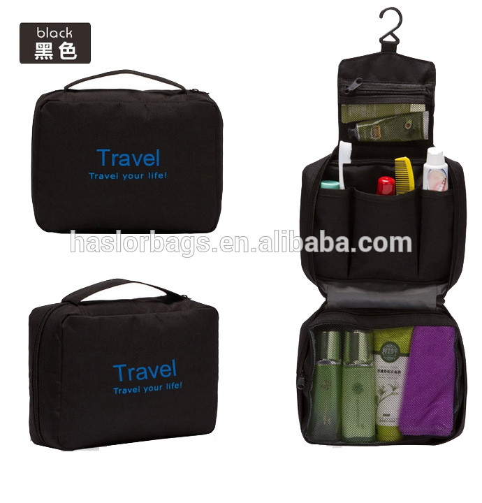 2015 easy to fold and carry wholesale custom cosmetic bag