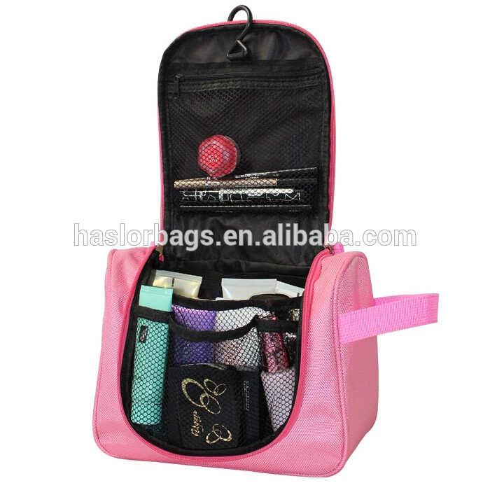 Beauty lady hanging fashion cosmetic bag with BSCI audits