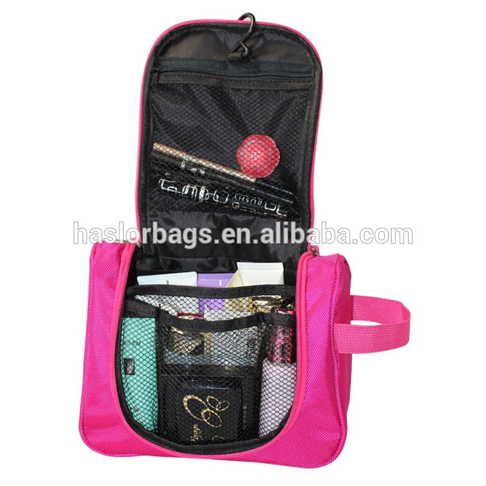 Colorful womens toilet bag with hook for travel