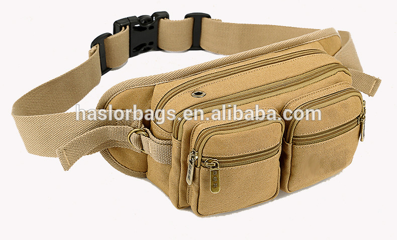 Multi-functional men outdoor exercises traveling canvas waist bag