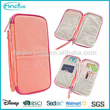 Wholesale New Style Young Girl Fashionable Passport Zipper Soft Travel Wallet