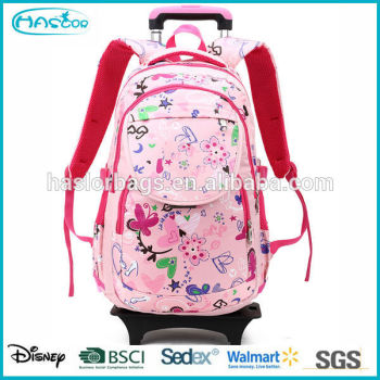 2015 Newest design beautiful school trolley bag for school girls