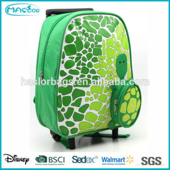 Animal tortoise trolley kids school bag with wheels