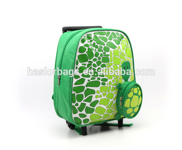 Animal tortoise trolley kids school bag with wheels