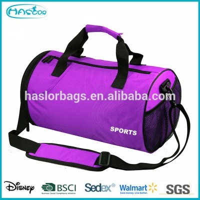 Gym cylinder shape sports bag with shoulder strap