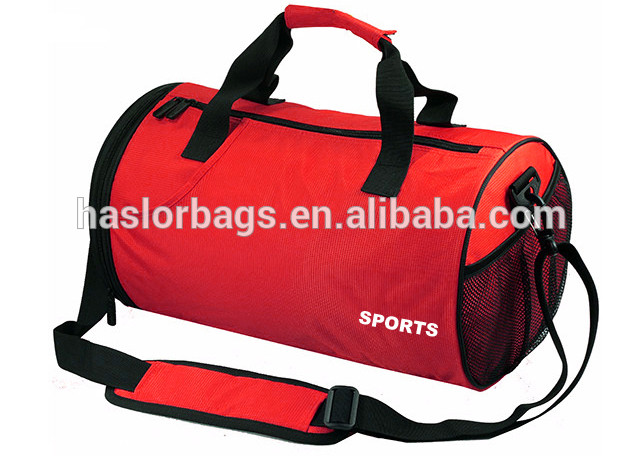Gym cylinder shape sports bag with shoulder strap