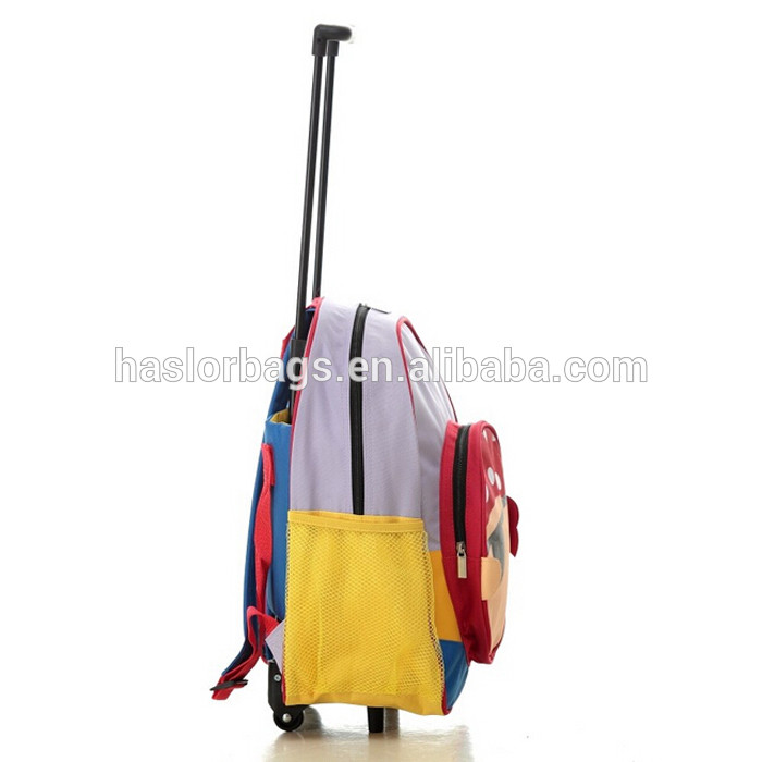 Children detachable trolley school bag with wheels light