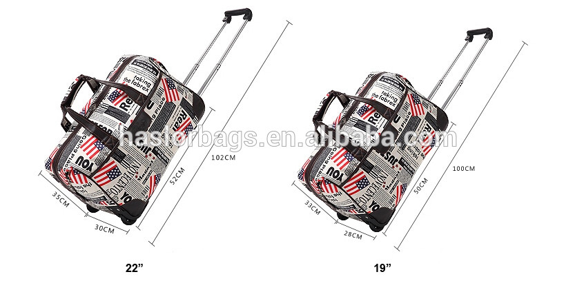 Folding portable trolley travel bag on wheels