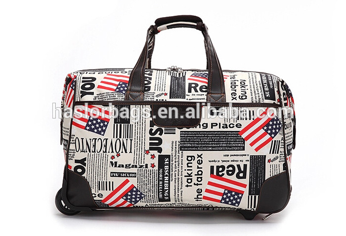 Travel bag designer oxford duffle trolley bag