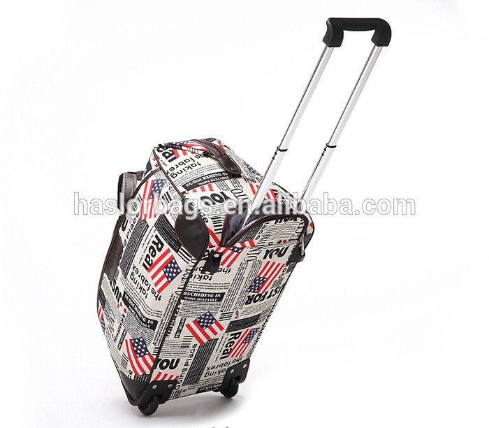 Folding portable trolley travel bag on wheels