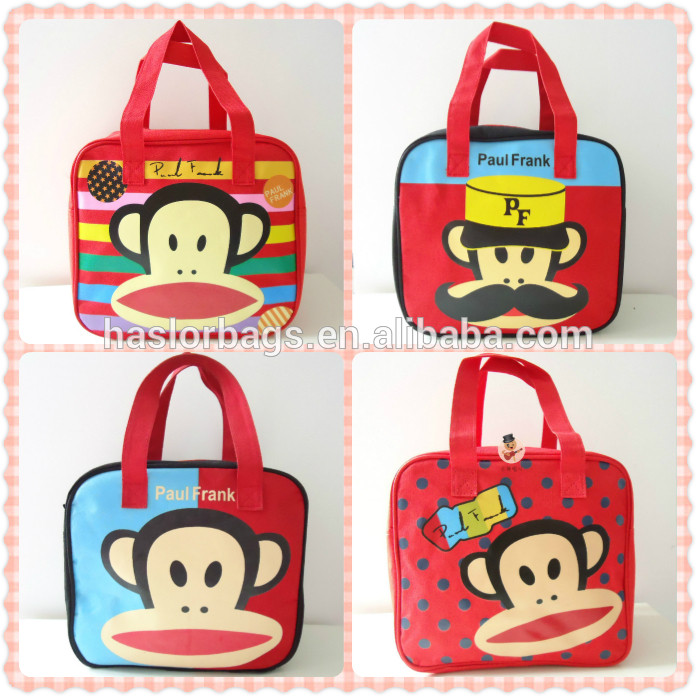 Lovely cartoon pattern mini canvas tote bags for kids