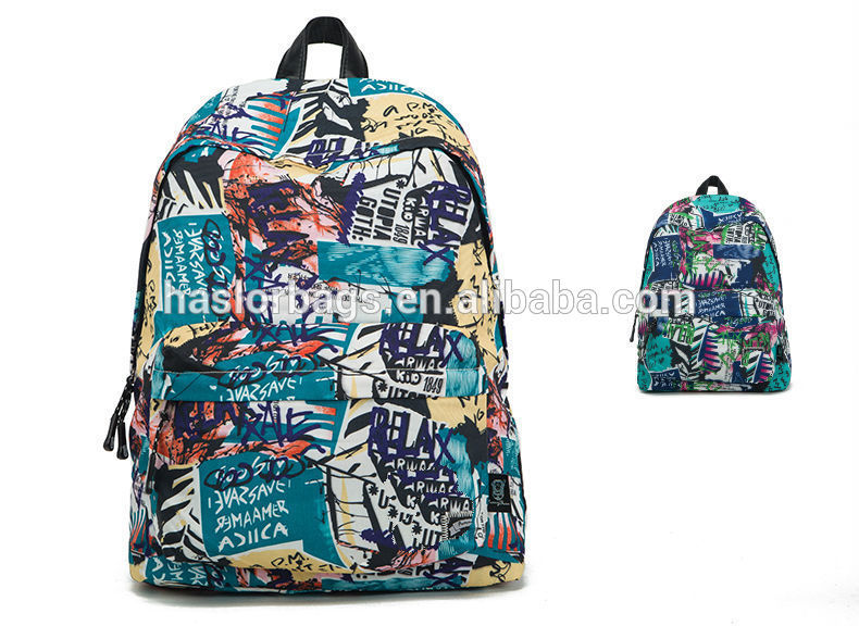 Cool design and fashion colorful vintage canvas backpack for teens