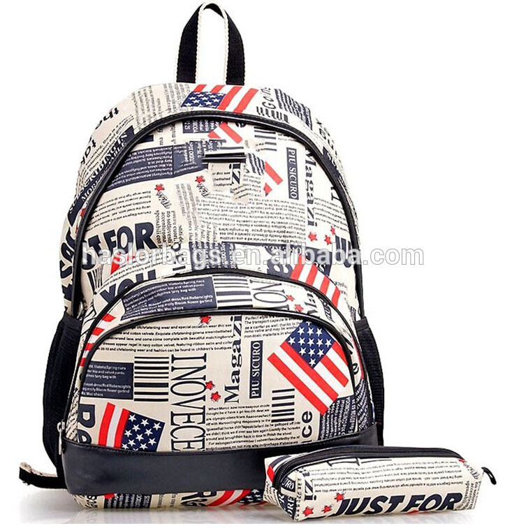 Fashion American Girl Backpacks with Pencil Bag