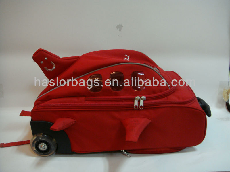Red Color Little Girls Wheeled School Bag