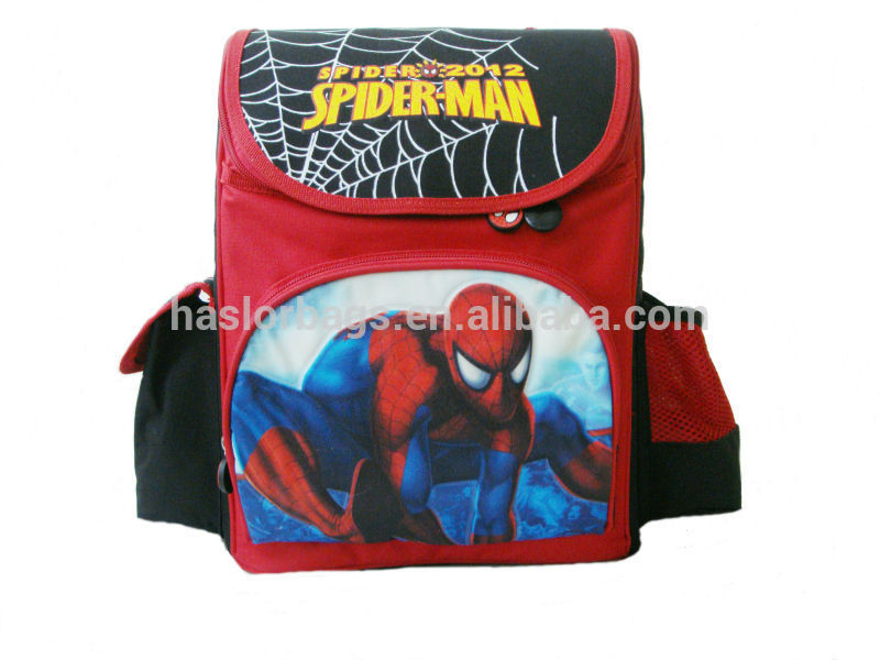 Red Polyester Unique Cute Backpack Spider Man Fashion Child School Bag