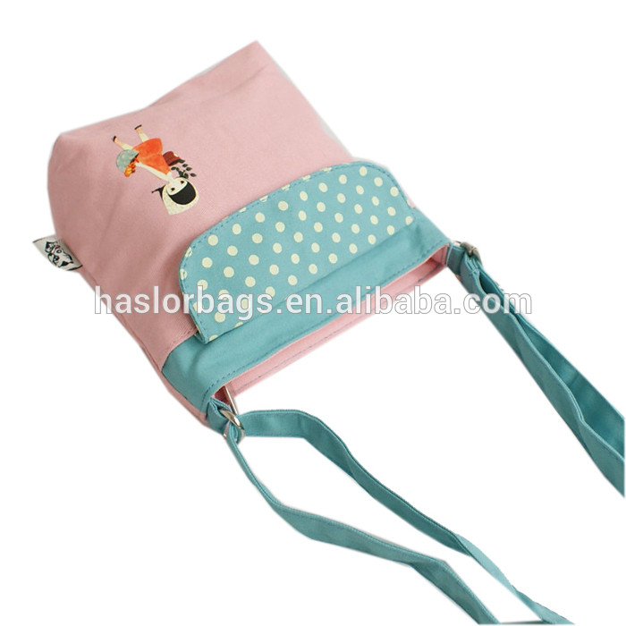 Girls canvas shoulder strap school bag