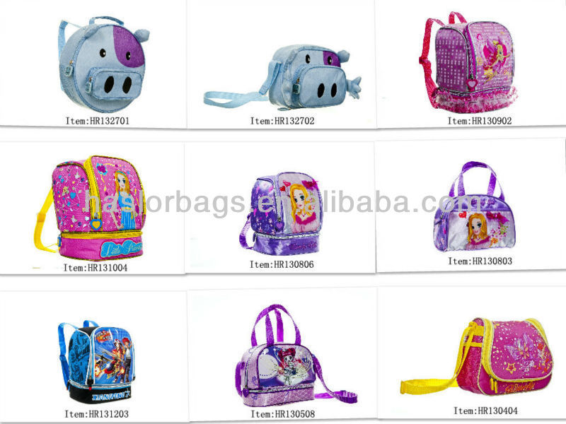 Fashion Polyester Insulated Cute Princess Kids Backpack Cooler Bag