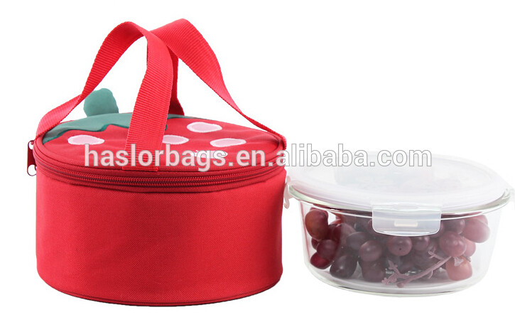 Girl Strawberry Round Cooler Bag for Frozen