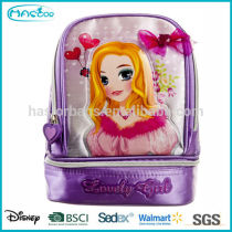 Fashion Polyester Insulated Cute Princess Kids Backpack Cooler Bag