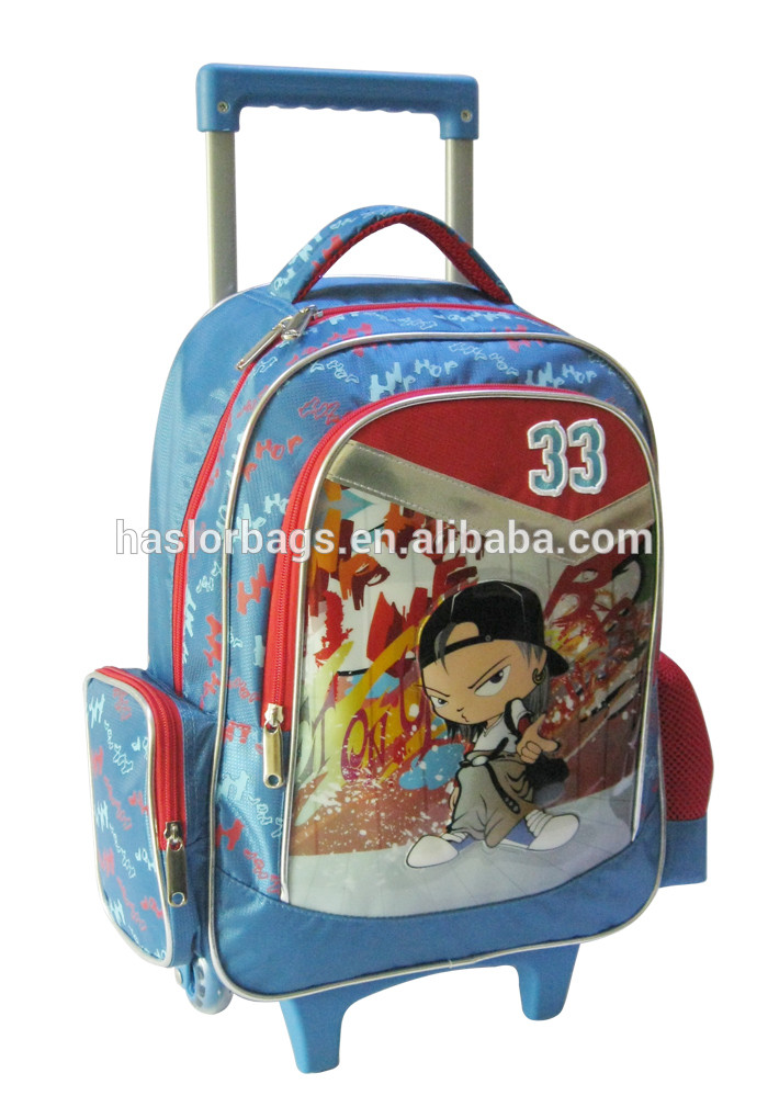 2015 Primary Kids School Bag with Wheels Bright for Girl