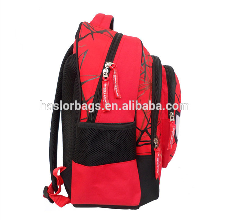 2015 cute design school backpack spider man for children