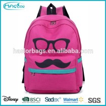 Leisure School Backpack with Glasses Printing / Used Backpacks for Teenage Girl