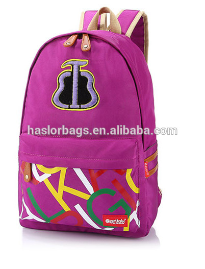 2015 Popular canvas school back pack with high quality