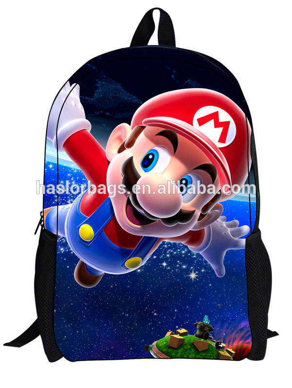 Very cute cartoon mario backpack for school children