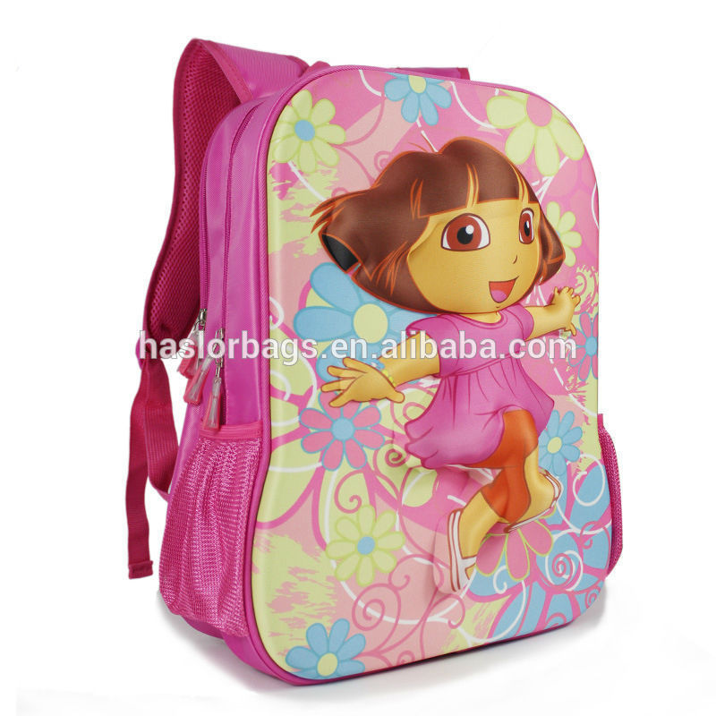 2015 hot design wholesale cartoon character school bags for girls