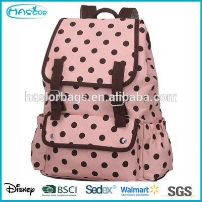 Wholesale fashion black and white polka dot backpack for school girls