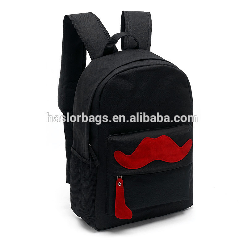 Lovely pattern and wholesale custom mustache backpack with high capacity