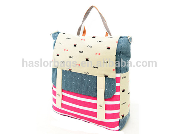 2015 Hot Selling New Style Fancy Canvas School Bag ,Tote Canvas bag