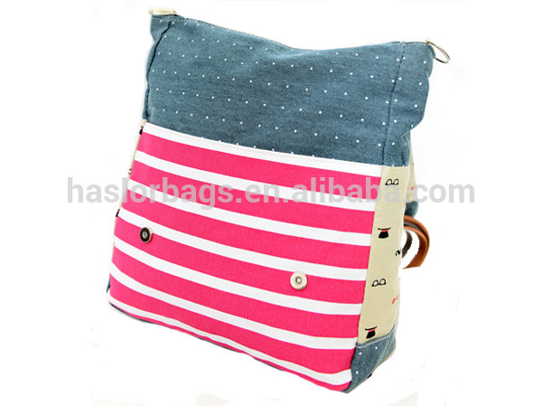 2015 Hot Selling New Style Fancy Canvas School Bag ,Tote Canvas bag