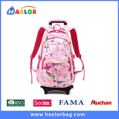 2016 New Style Trolley Kids School Bag With Wheels For Girls Or Boys