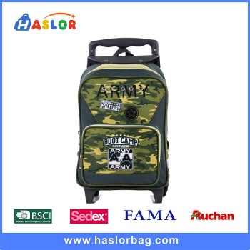 Kid School Backpack Boy Camouflage School Trolley Backpack