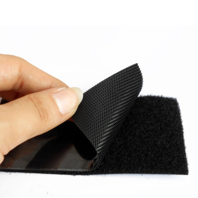 Colored printed heavy duty tear-resistant black hook loop adhesive strips tape