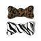 Different shape yellow Leopard magic tape hair bows