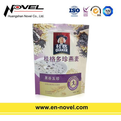 Customized Plastic Stand Up Pouch with Zipper for Oatmeal Packaging